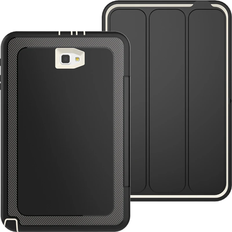 Для samsung Galaxy Tab A 10,1 T580 T585 SM-T580 Smart Cover Funda Защитная пленка для экрана для детей Противоударная Броня прочная полная защита - Цвет: black grey