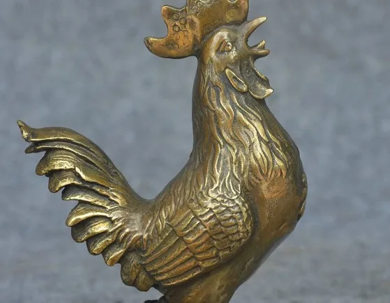 YM 322 Китайский народный фэншуй медный Бронзовый Зодиак курица петух|statue|statue bronze |