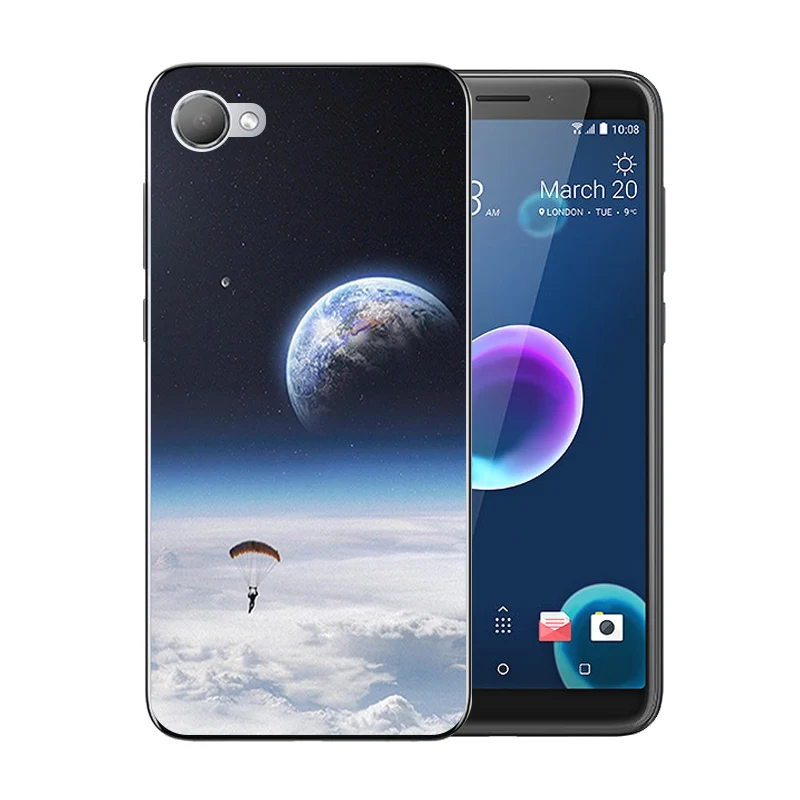 5 5-дюймовый Чехол для телефона HTC Desire 12 с рисунком космический мир мягкий