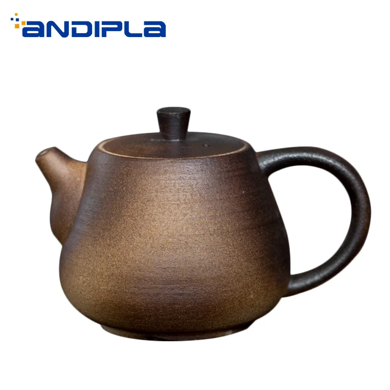 

210ml Vintage Teapot Ceramic Coarse Pottery Handle Pot Tea Ceremony Pots Water Coffee Milk Kettle Drinkware Teaware Container
