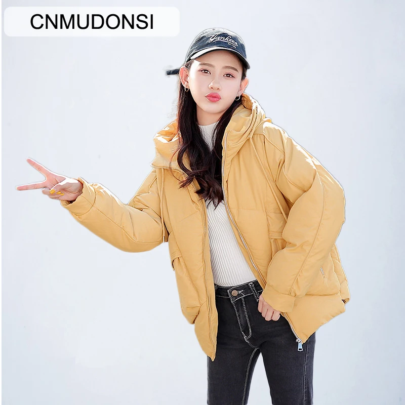 CNMUDONI2019New Европейская Женская зимняя куртка теплая свободная большого размера