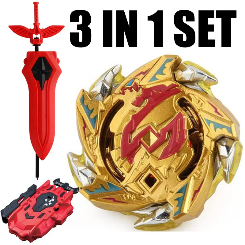 

B-X TOUPIE BURST BEYBLADE Spinning Top STARTER B-113 Gold Vesion Toys W/ NEW Sword Launcher LR RED LAUNCHER