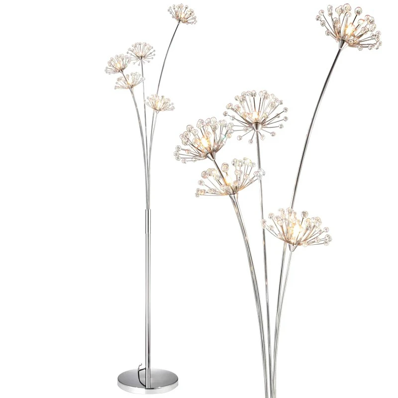 Новый Современный хрустальный напольный светильник для гостиной цветы