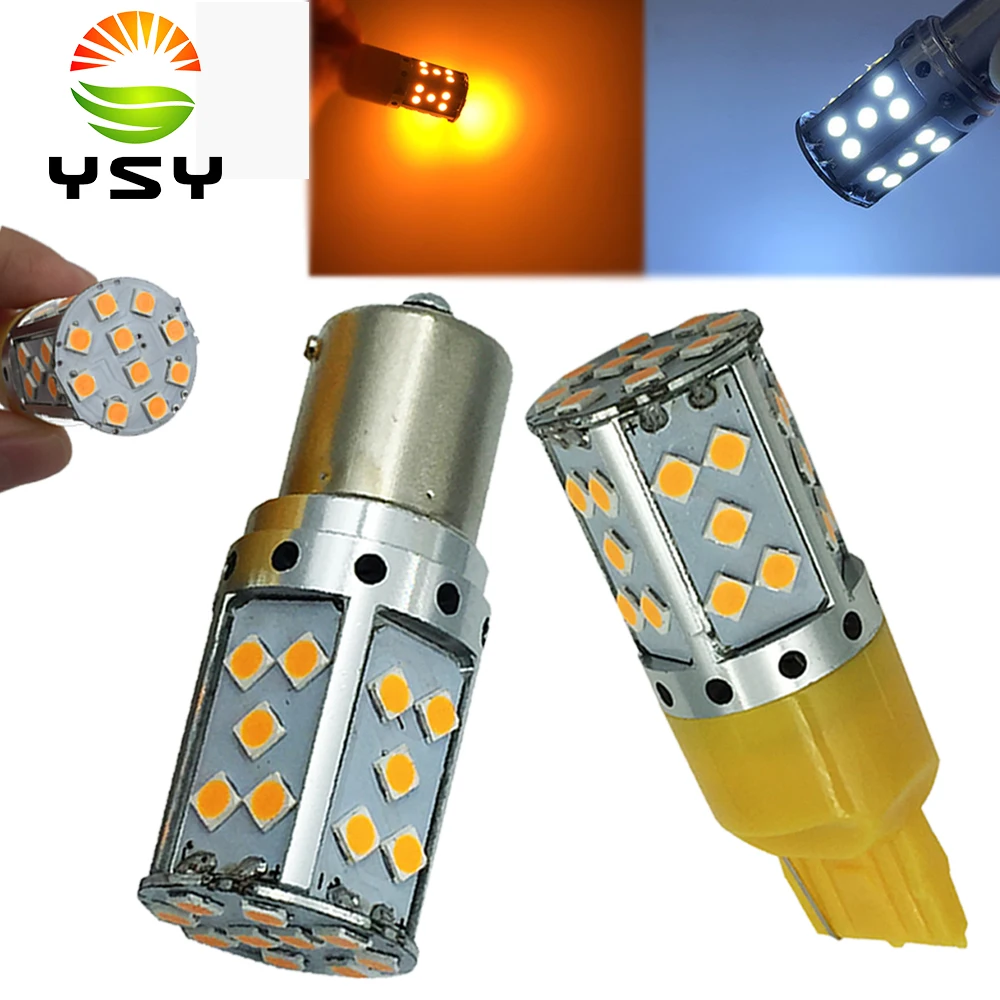YSY 1156/BA15S/P21W BAU15S PY21W Canbus T20 7440 W21W 3030 35SMD автомобильная светодиодная лампа Янтарная