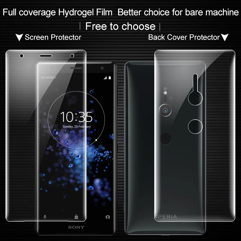 Полное покрытие для Sony Xperia XZ2 полная защита экрана и задняя крышка протектор Imak