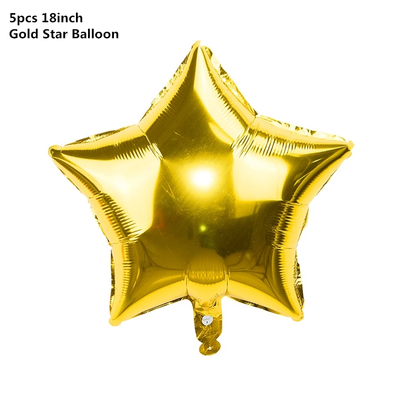 5pcs gold star Черное золото с днем рождения баннер шары гелий номер фольги воздушный шар для маленьких мальчиков детей взрослых 18 30 день рождения украшения - Цвет: 5pcs gold star