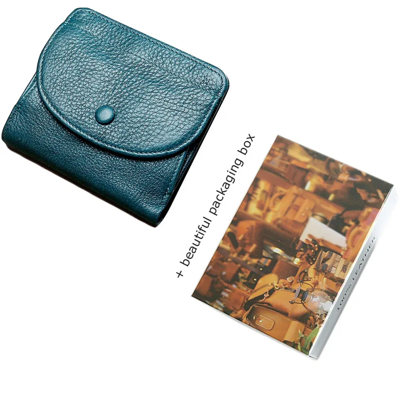 Blue 1 Женский кошелек из натуральной кожи, модный кошелек для монет для девочек, маленький женский кошелек в японском стиле, сумка для денег, классический однотонный Мини-клатч - Цвет: Blue 1