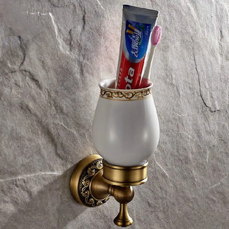 Toothbrush Holder(2) Аксессуары для ванной комнаты античная латунь коллекция, кольцо для полотенец, держатель для бумаги, туалетная щетка, крючок, вешалка для ванной, мыльница aset007 - Цвет: Toothbrush Holder(2)