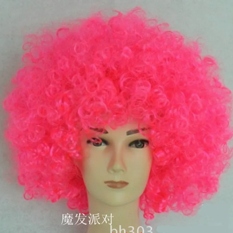 pink Синтетический Цирк Клоун кудрявый Косплей головные Уборы Хэллоуин дрол костюмы Карнавал Рождество Пурим сценическое шоу ночной клуб платье - Цвет: pink