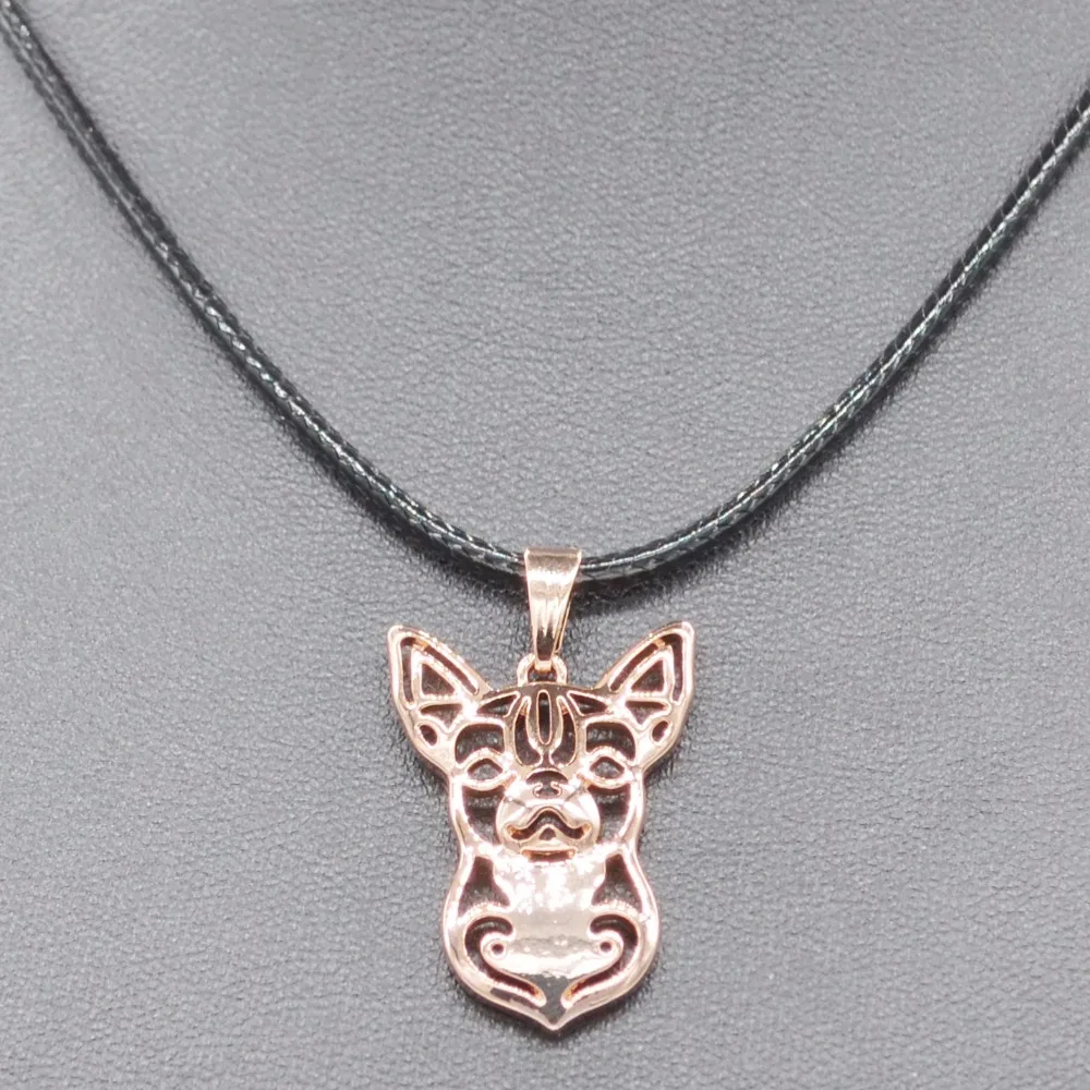 

Fashion Rope Chain Women Alloy Pet Dog Necklaces Lovers' Cutout Cute Chihuahua Necklaces