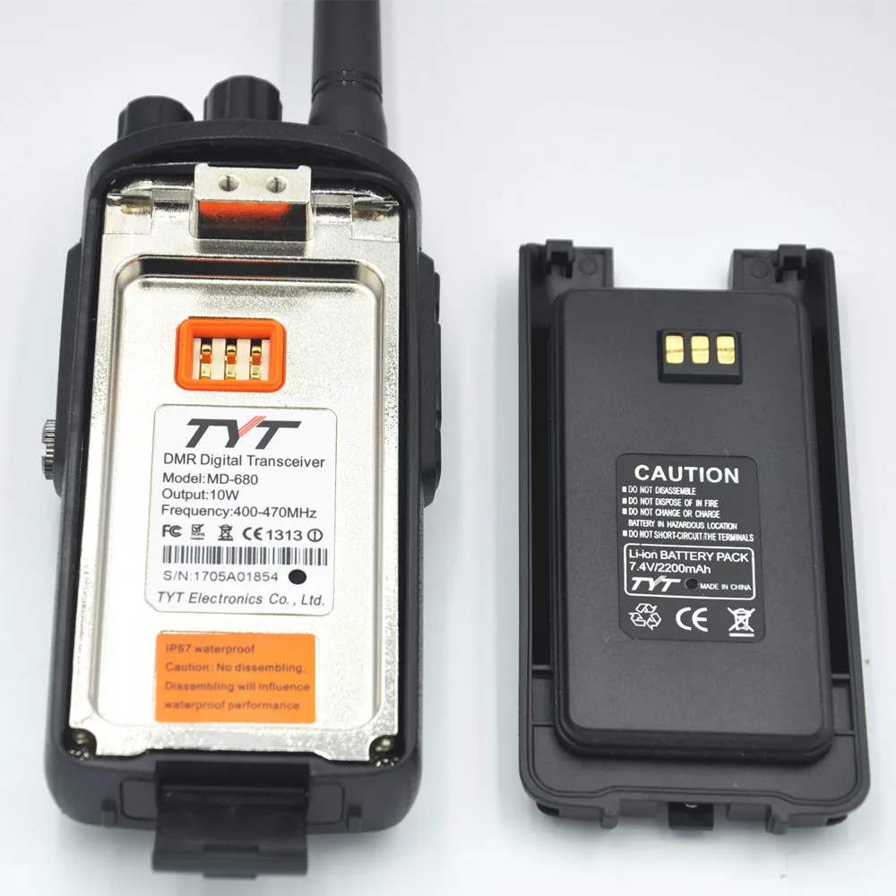 2 шт./лот Высокая мощность TYT MD-680 DMR цифровой двухстороннее радио UHF 400-470 МГц 10 Вт Мощность водонепроницаемый IP67 дальность разговора рация