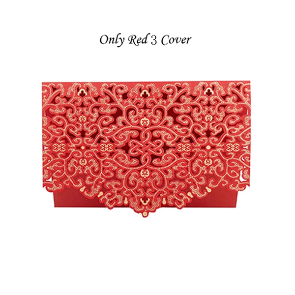 Only Red 3 Cover 1 шт. элегантная Роскошная Цветочная облачная лазерная резка, для свадьбы, пригласительные открытки, бумага, подгоняемый детский душ, свадебные украшения, вечерние принадлежности - Цвет: Only Red 3 Cover