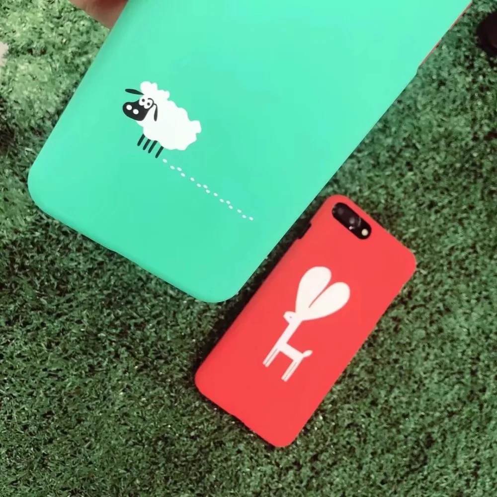 LANCHE New Cartoon Deer and sheep Pattern Phone Case Cover For iPhone 6 7 8 plus A138 | Мобильные телефоны и аксессуары