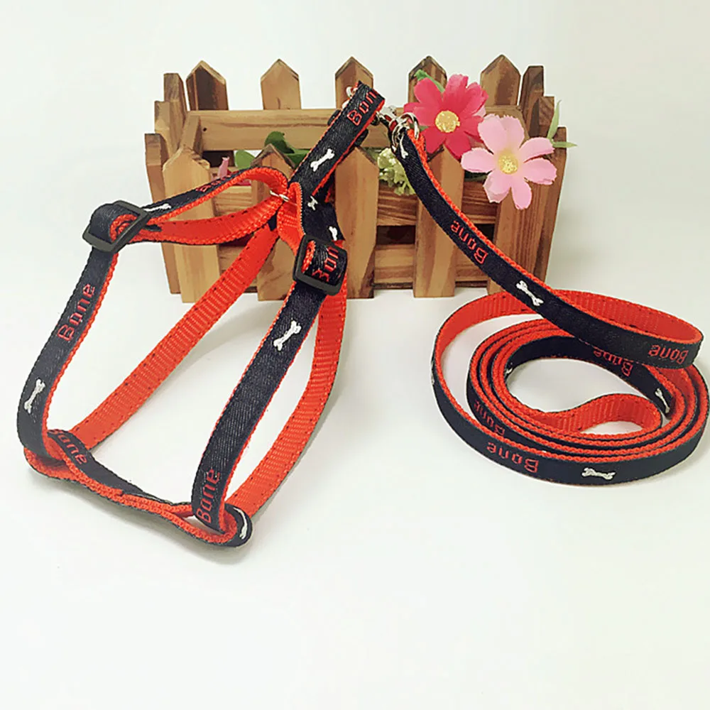 

12 шт./лот ошейник для собак и кошек комплект поводков поводок Регулируемый джинсовый нагрудный ремень ковбой для маленьких средних собак
