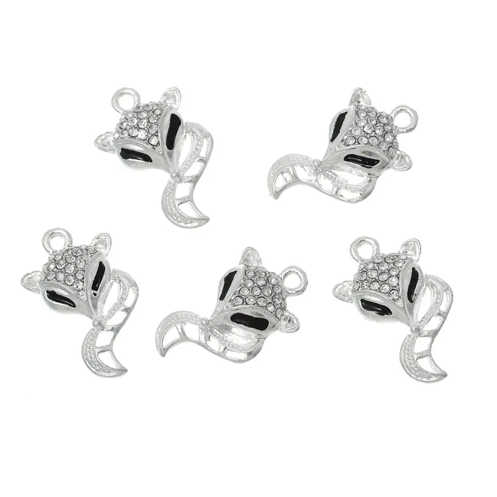 DoreenBeads цинковый металлический сплав + очаровательные кулоны со стразами лиса