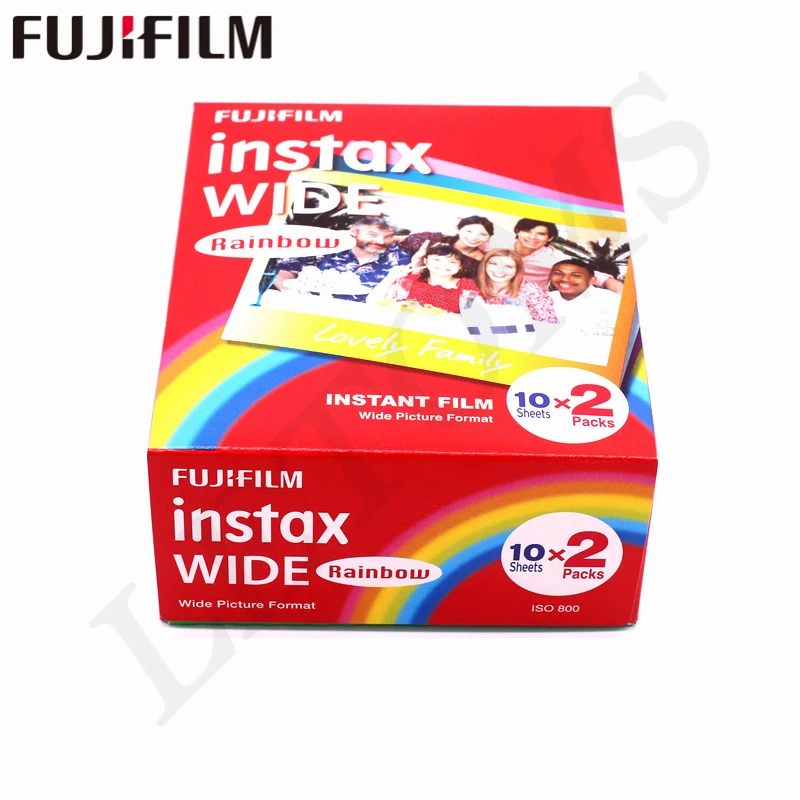 10-100 листов Fujifilm Instax Wide White edge+ Rainbow+ Black films для камеры моментальной печати Fuji 300/200/210/100/500AF