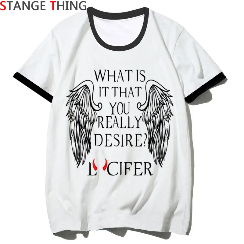 Новинка, футболка Lucifer Morningstar для мужчин/wo для мужчин, забавная футболка с мультяшным принтом, футболка в стиле хип-хоп, дьявол, модные футболки для ТВ-шоу, мужские/женские футболки
