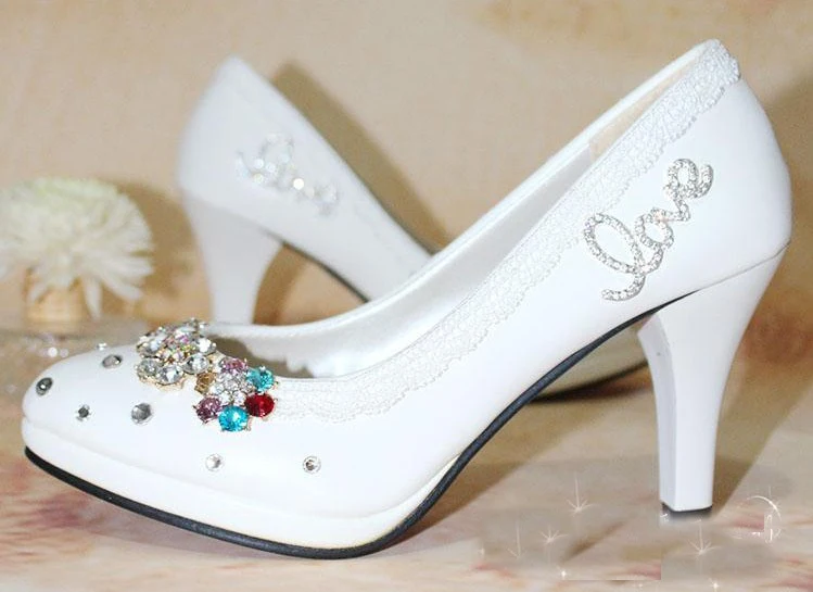 

Белые женские туфли на высоком каблуке; свадебные модельные туфли; туфли для подружки невесты; Бесплатная доставка; свадебные туфли; официа...