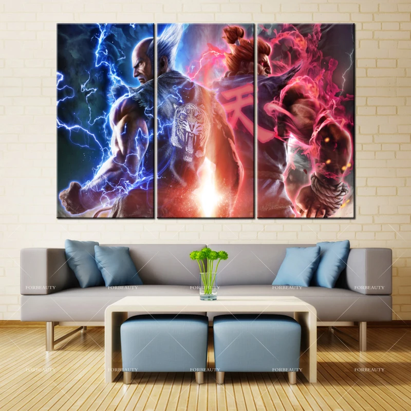 Forbeauty Canvas Painting Wall Art tekken_7_fated_retribution_heihachi_akuma Spray Printing Waterproof Ink Home Decor | Дом и сад