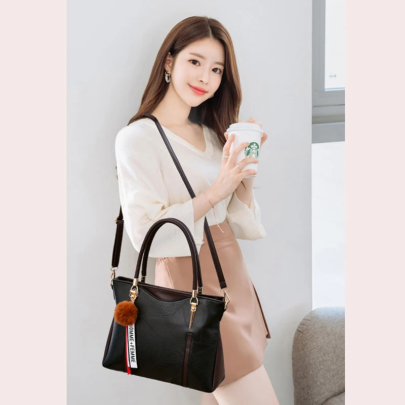 2019 New Fashion Handbag for Women Classic Feminina Leather Bucket Shoulder Bag Ladies Vintage Casual Tote Hot Sale | Багаж и сумки