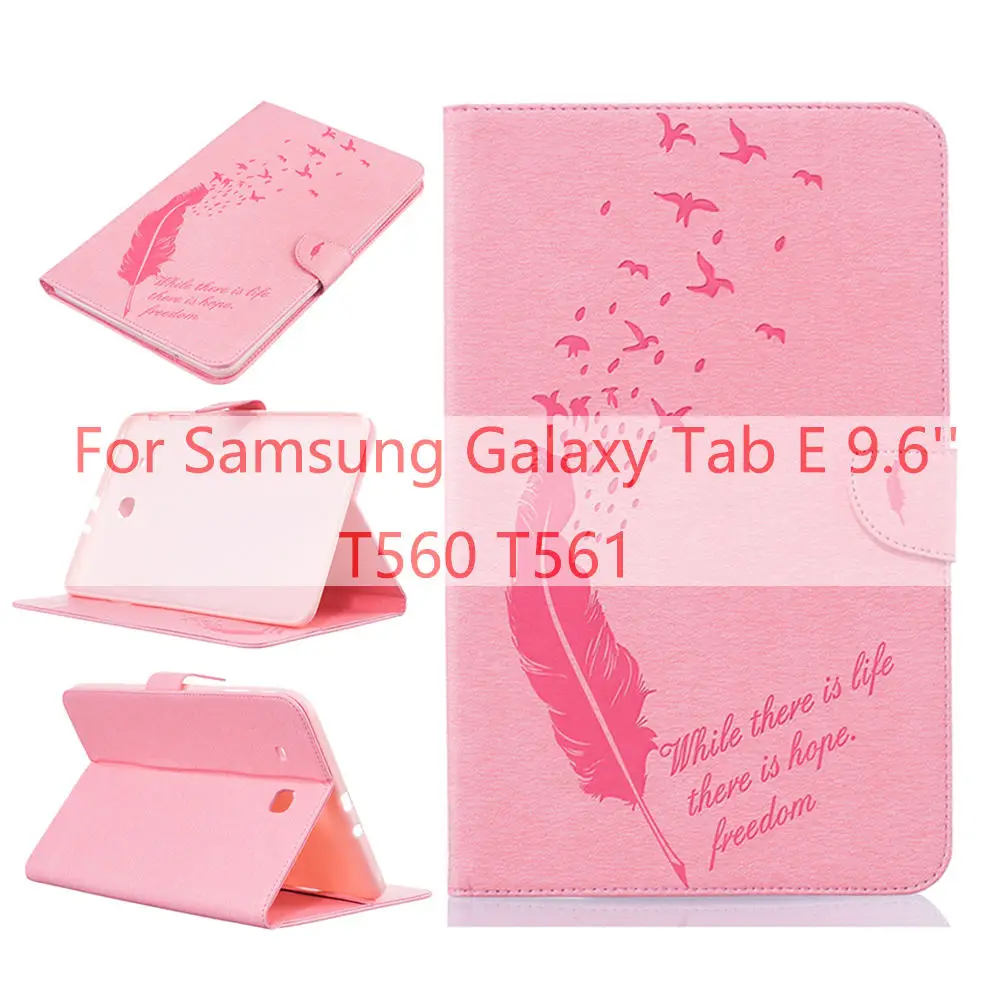 Pink Чехол для samsung Galaxy Tab E 9,6 Release SM-T560/T561/T565/T567V чехол для samsung Galaxy Tab A 9,7 T550 T555 P550 - Цвет: Pink