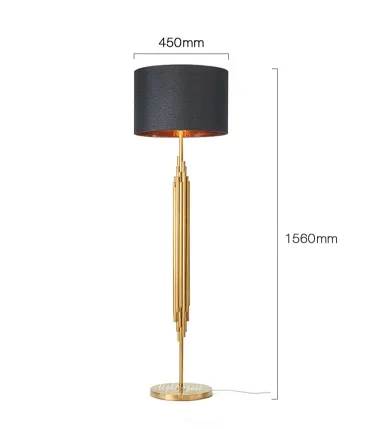 modern black floor lamp art deco antique vintage gold design standing lamps for living room fabric shade |