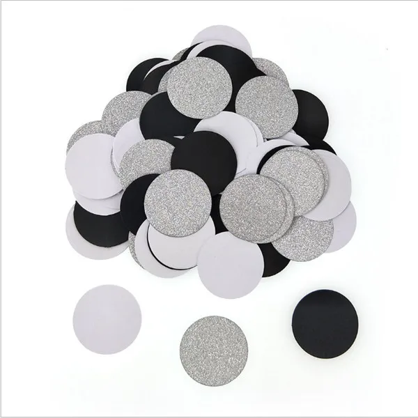 C silver white black 3 см блестящие Конфетти украшения на день рождения бумага конфетти для первого дня рождения для маленьких мальчиков вечерние украшение для шоколадных конфет для свадьбы, встроенный в транспортное средство - Цвет: C silver white black