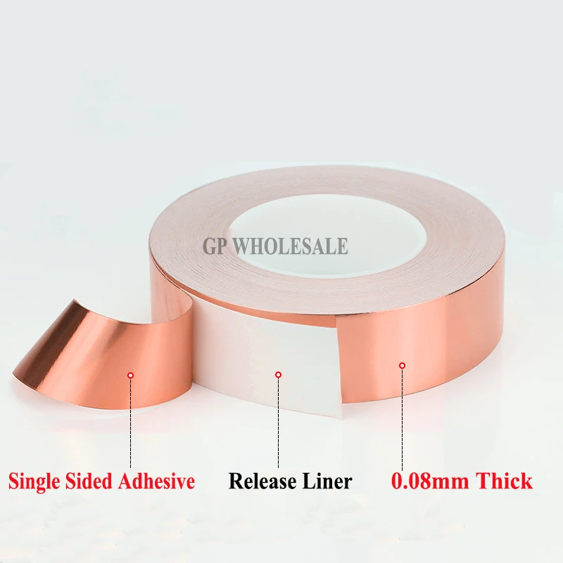 

(0.08mm thick) 95mm*30M One Face Adhesive Conductive Copper Foil EMI Masking Tape fit for Laptop, PDP
