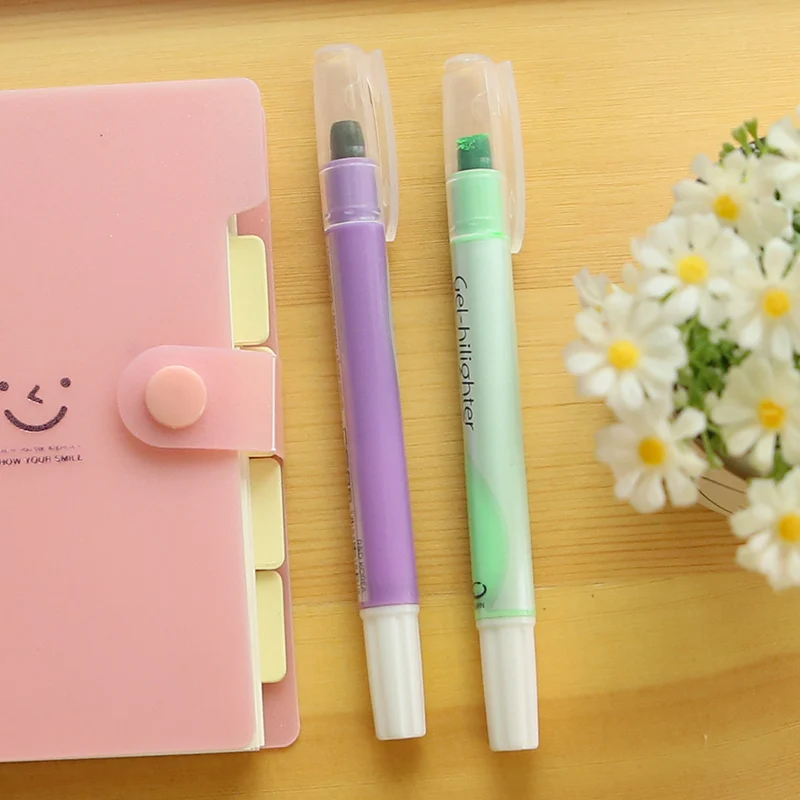 6 шт./партия из Южной Кореи творческий желе флуоресцентных ручек однотонные яркие