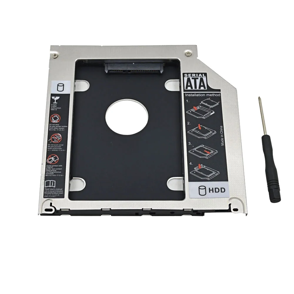 Розничная упаковка алюминиевый переходник SATA для второго жесткого диска 9 5 мм