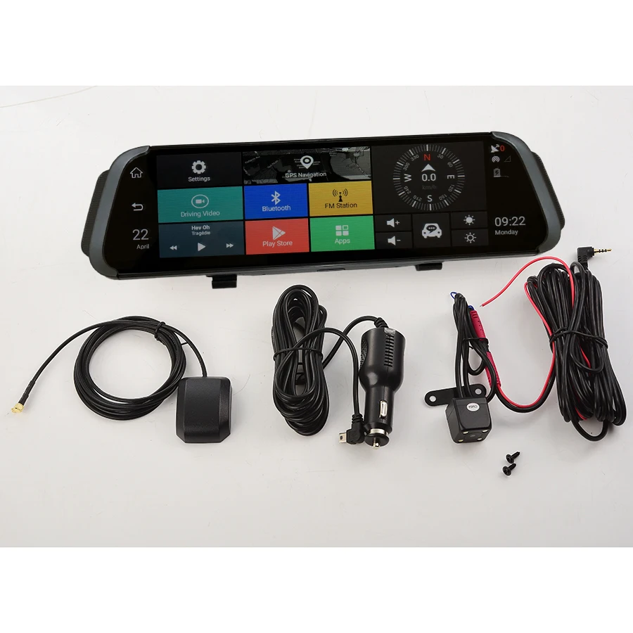 Otstrive 10 дюймов 4G sim карта Android Bluetooth GPS навигация DVR видео рекордер двойной объектив