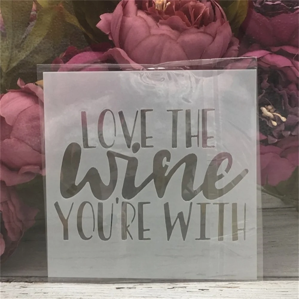 

1Pcs 13*13cm Love Words DIY Layering Stencils Painting Scrapbook Coloring Embossing Album Decorative Card Template