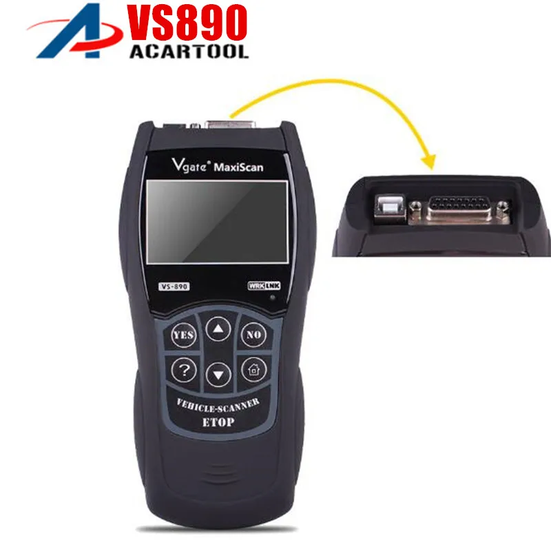 Лучшая цена VS890 OBD2 Универсальный считыватель кодов VGATE VS890 OBD2 сканер мульти-языковой, автомобильный диагностический инструмент VGATE MaxiScan VS890