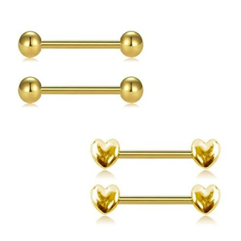 316L ниппель из нержавеющей стали кольца пирсинг для женщин 14 г дизайн сердца