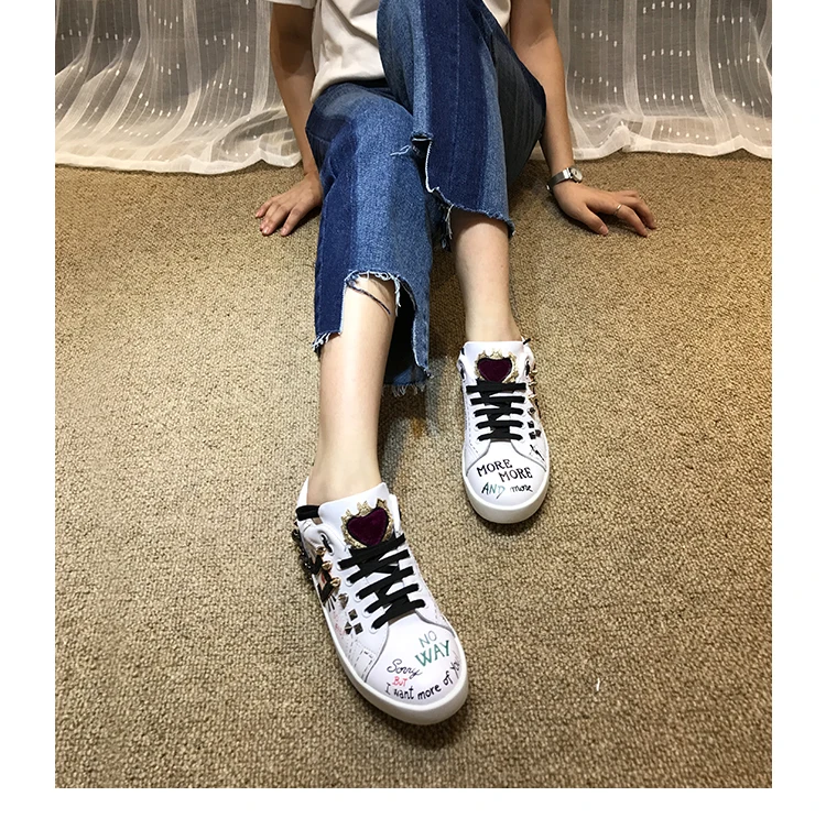 Женская повседневная обувь с заклепками и закругленным носком|women casual shoes|female