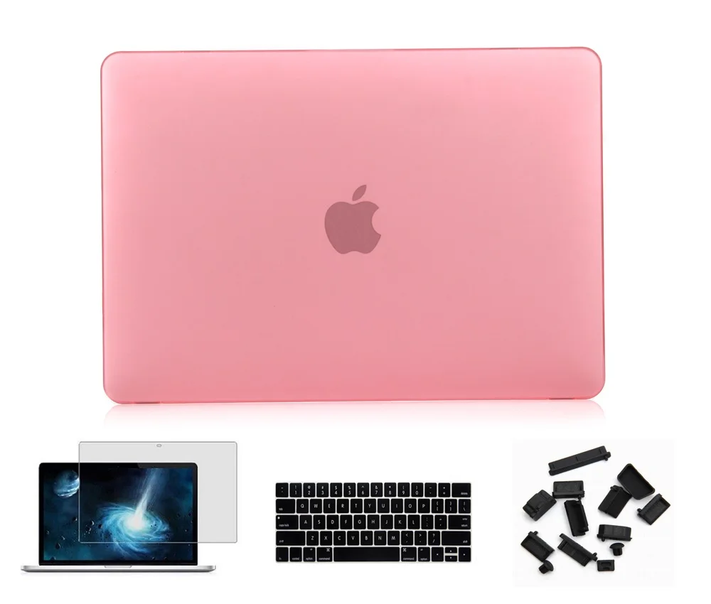 4 в 1 матовый прорезиненный жесткий чехол для нового Apple MacBook Pro 13 15 дюймов Retina