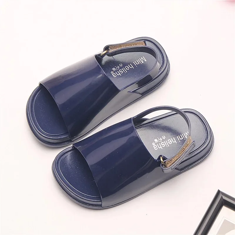 Mini Melissa/; сандалии для девочек; шикарные пляжные сандалии для маленьких девочек; детские сандалии с ремешком на щиколотке и мягкой подошвой; прозрачная обувь; 14-16,5 см