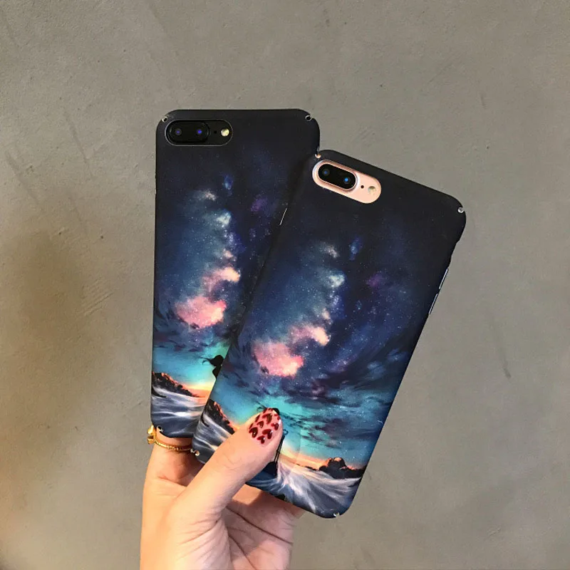 Новая мода для iPhone 7 звездное небо звезда Жесткий ПК чехлы телефонов фотография