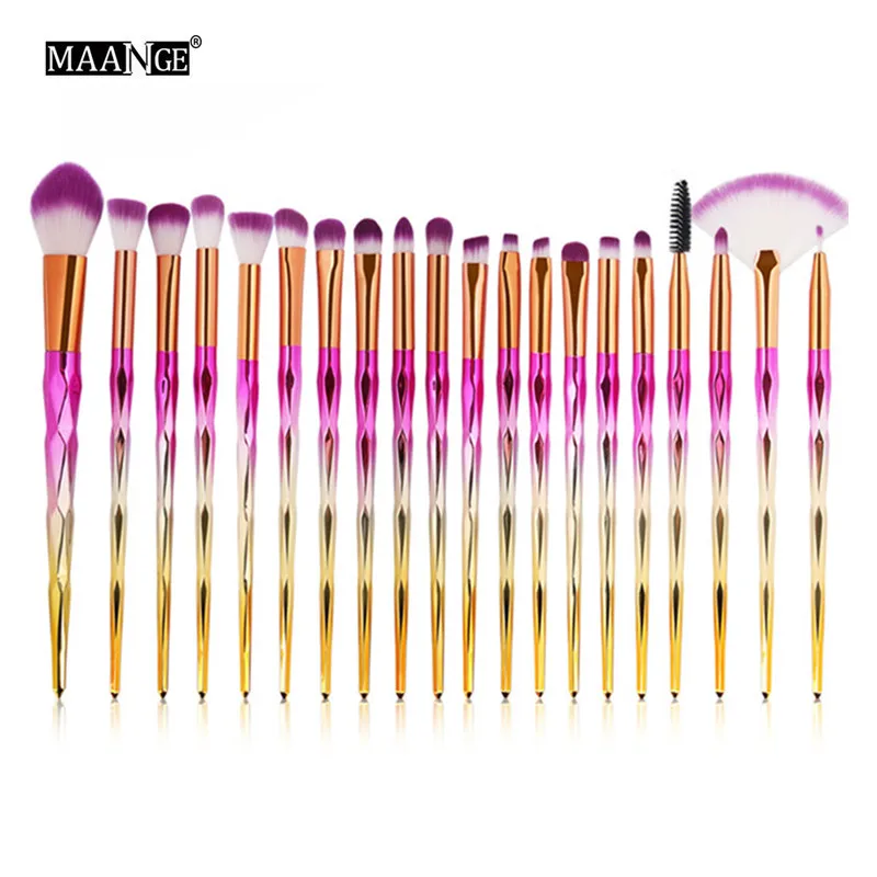 20 шт. Профессиональный набор кистей для макияжа глаз радужные алмазные кисти