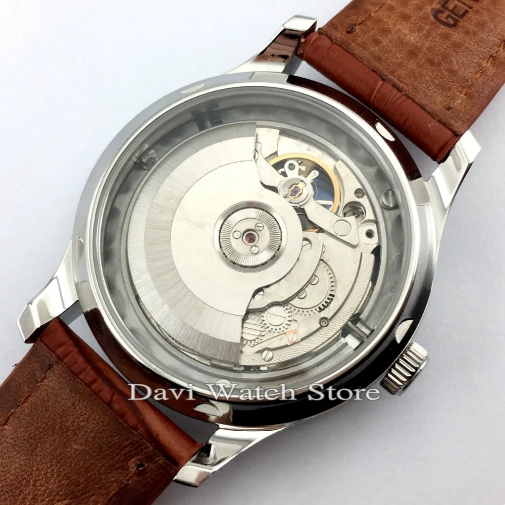 Мужские часы Parnis с маховиком и автоматическим перемещением даты 43 мм|Мужские