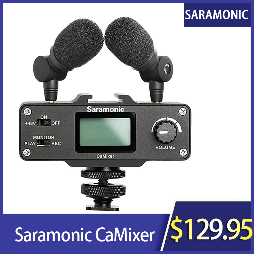 Видеомикрофон Saramonic CaMixer двойной Стерео конденсаторный цифровой миксер 48 В Phantom