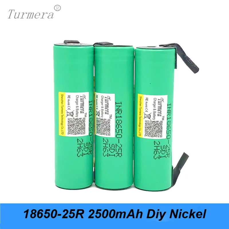 100% новый бренд 18650 2500 мАч аккумуляторная батарея 3 6 В INR18650 25R M 20A разряд + DIY никель