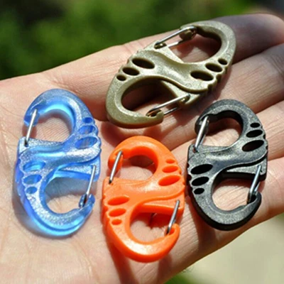 

5pcs/lot Random Color 8 Shape S Shape Buckle Snap Clip Climbing Carabiner Hanging Keychain Hook Fit Outdoor Army EDC Tool