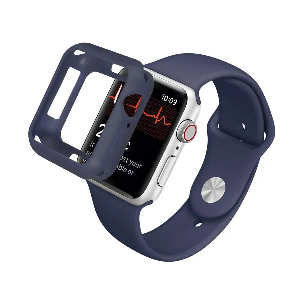 Мягкий силиконовый чехол для часов JANSIN с сопротивлением падению для Apple Watch 44 мм 40 мм серия 4 Защитная крышка для экрана для iWatch Series 4