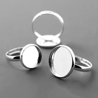 20pcs wholesale silver plated ring setting base jewelry findings with inner 101214161820mm tray for glass cabochonsdomes