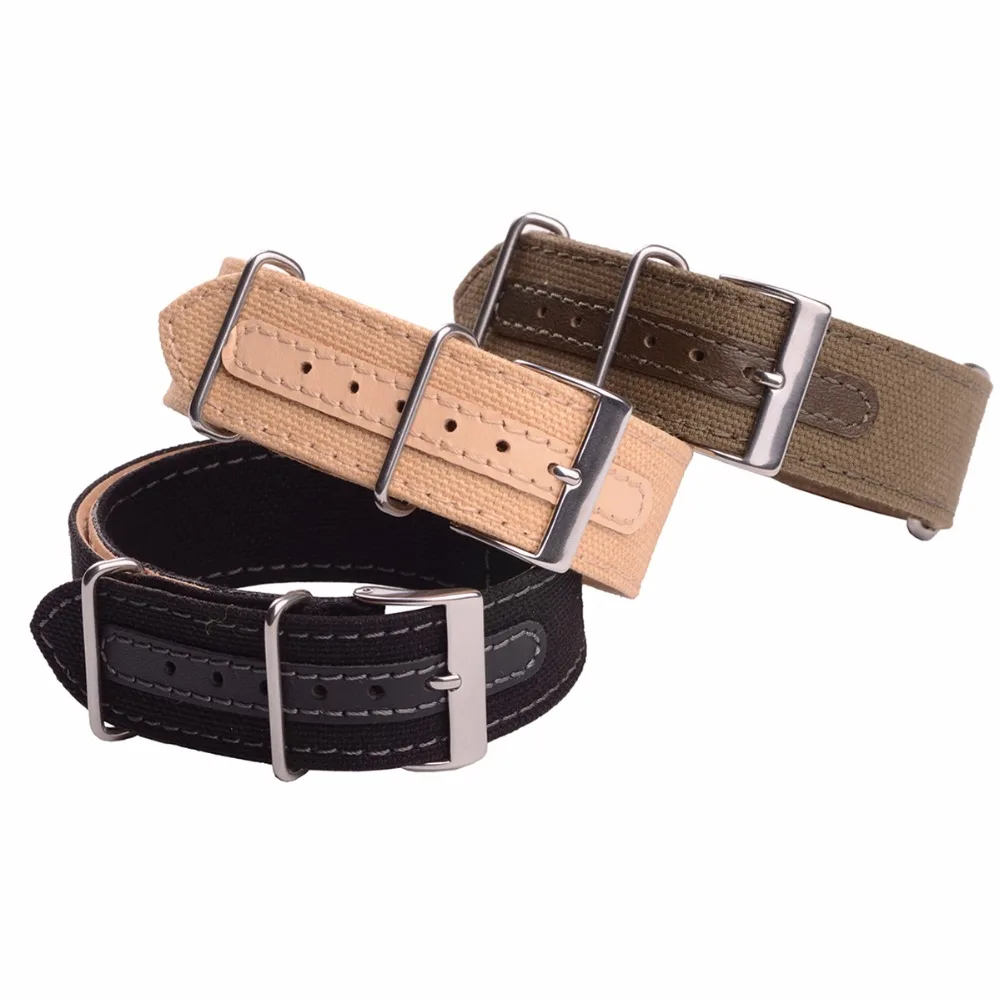 Новое поступление ремешок для часов из натуральной кожи нейлоновый холщовый с 4