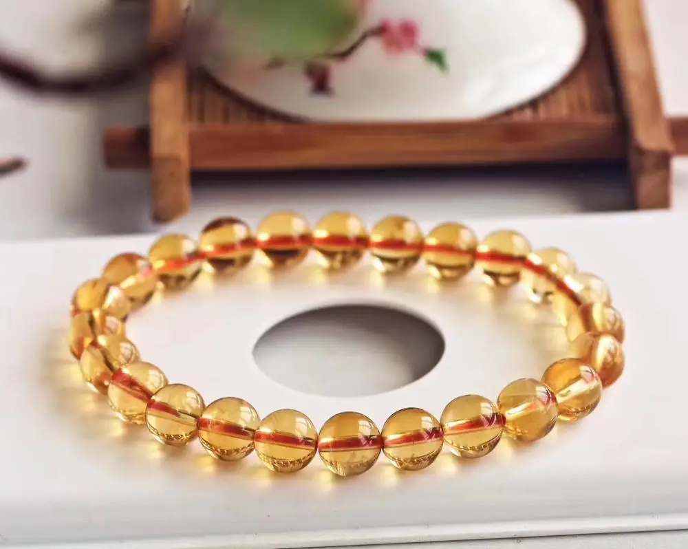 Топ натуральный цитрин желтые Драгоценные Камни Круглые бусины для женщин 7 мм 8 9