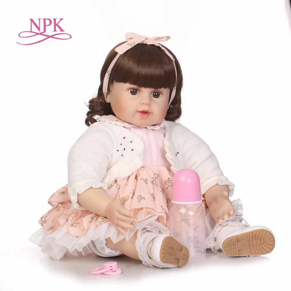 Кукла реборн NPK 22 дюйма Мягкая тканевая кукла тело виниловая Реалистичная