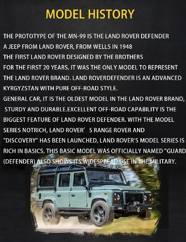 RCtown MN-99/99 S 2,4G 1/12 4WD RTR гусеничный Радиоуправляемый автомобиль для Land Rover 70 anniversary Edition модель автомобиля