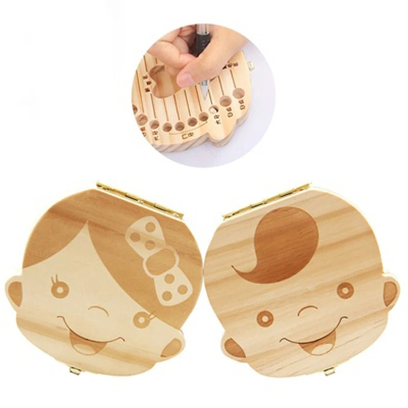 Английский органайзер для детских зубов Espanol деревянная коробка хранения молока